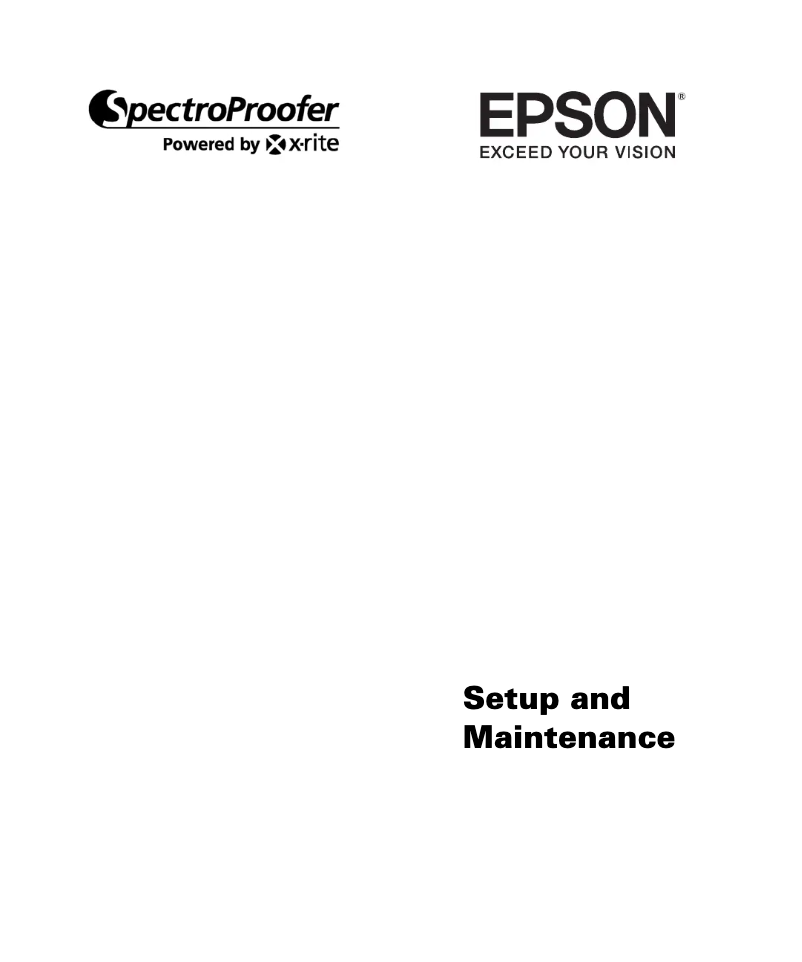 Page n°1 - Manuel utilisateur Epson SpectroProofer