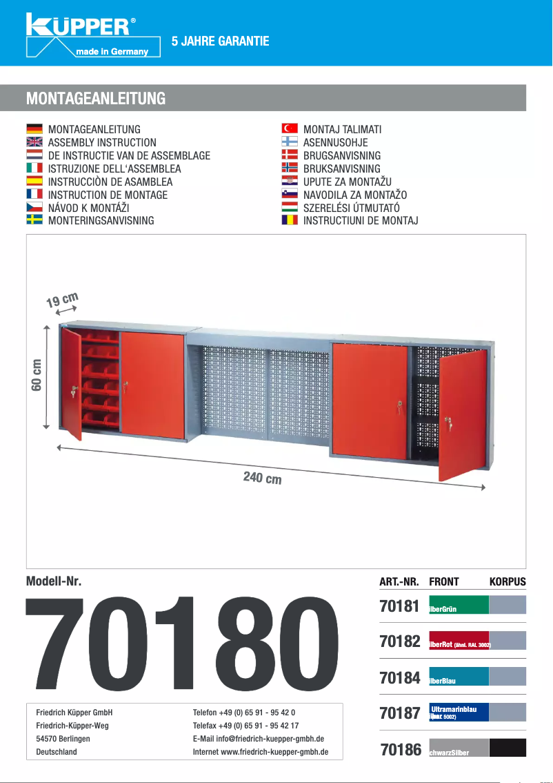 Image de la première page du manuel de l'appareil 70182