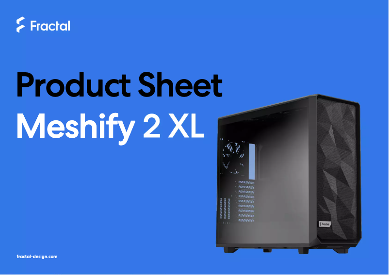 Page 1 de la notice Fiche technique Fractal Design Meshify 2 XL