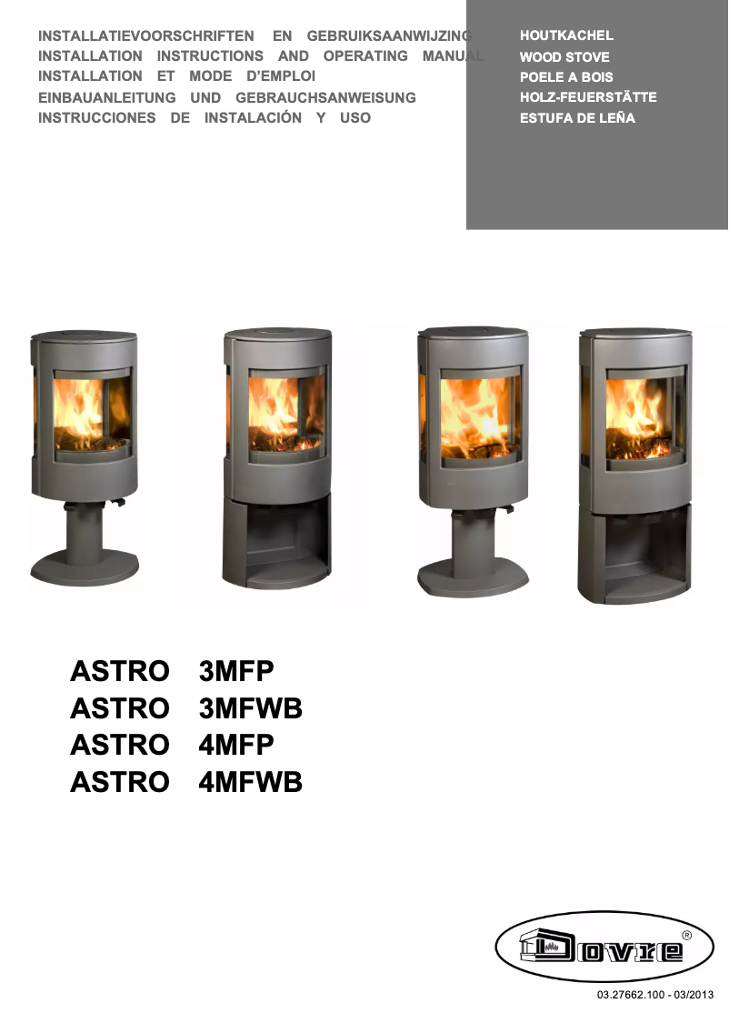 Page n°1 - Manuel utilisateur Dovre ASTRO 3MFWB