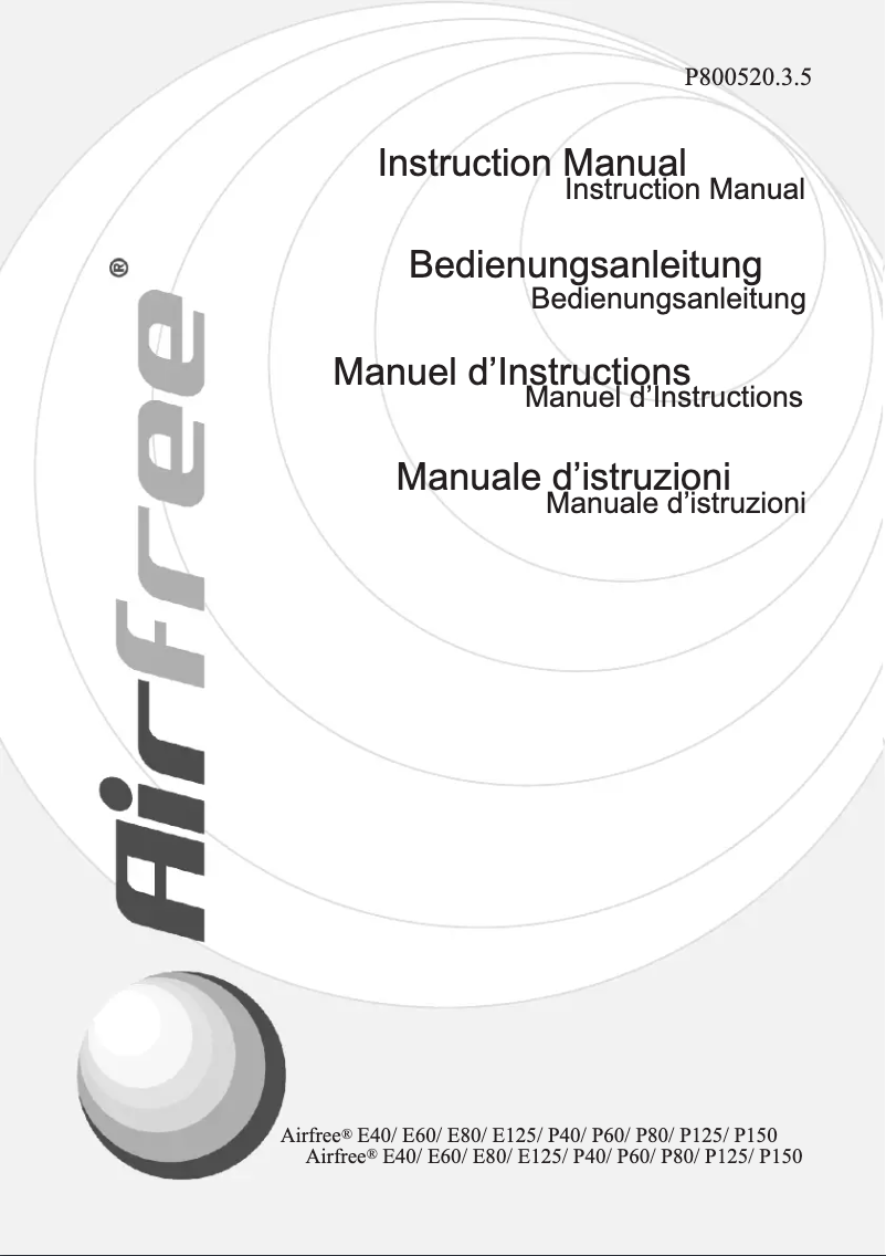 Page n°1 - Manuel utilisateur Airfree E80