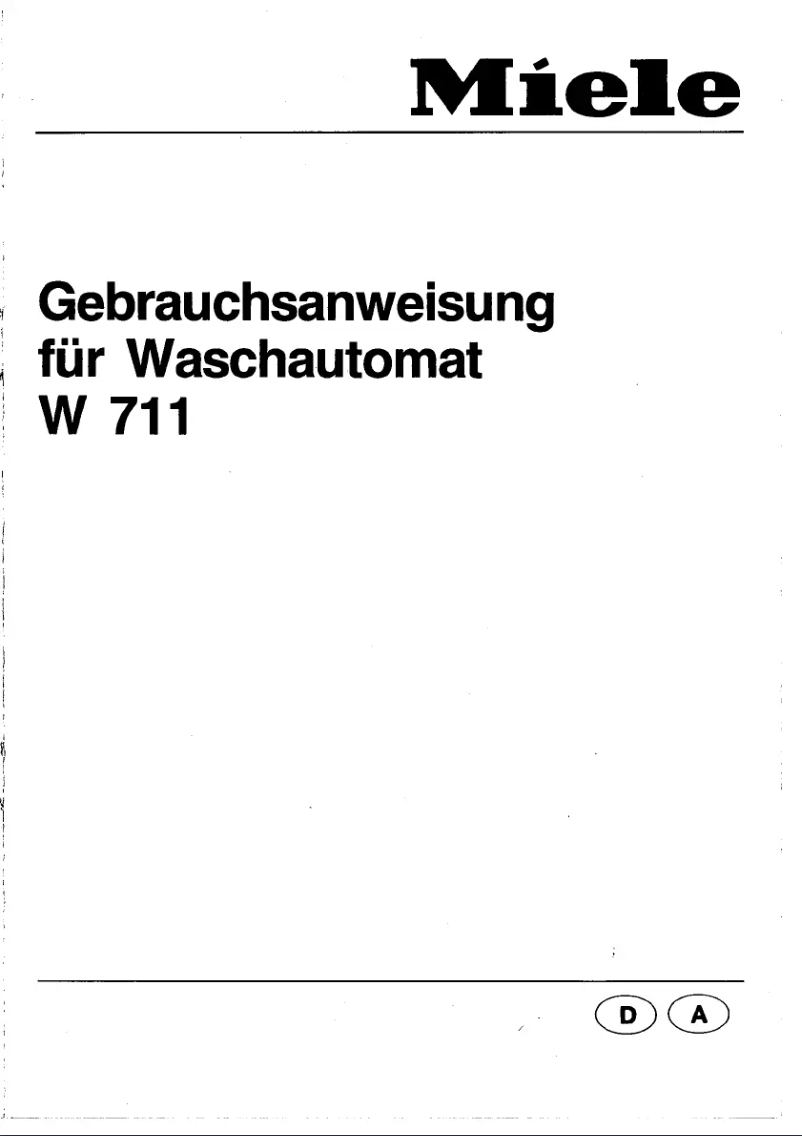 Page n°1 - Manuel utilisateur Miele W 711