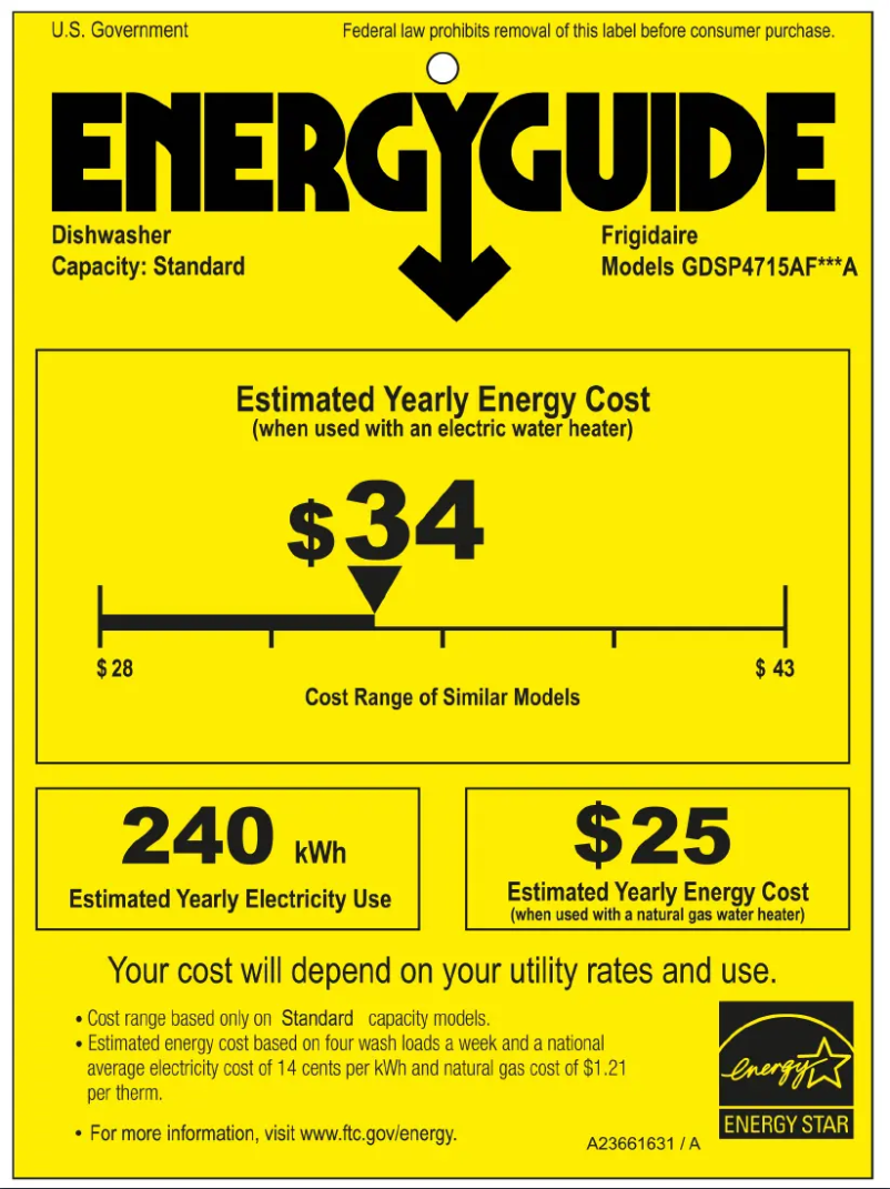 Page n°1 - Label énergétique Frigidaire GDSP4715AF