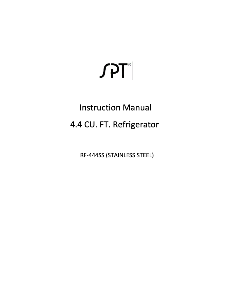 Image de la première page du manuel de l'appareil RF-444SS