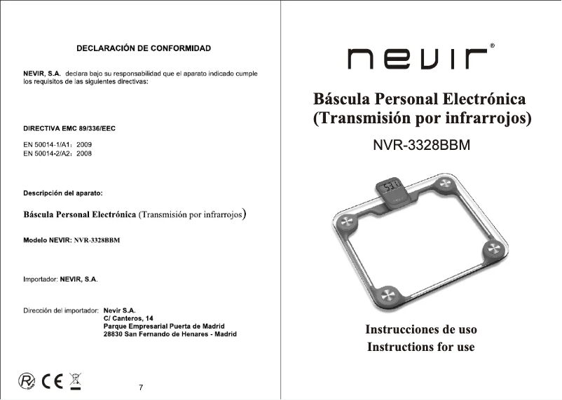 Page n°1 - Manuel utilisateur Nevir NVR-3328 BBM