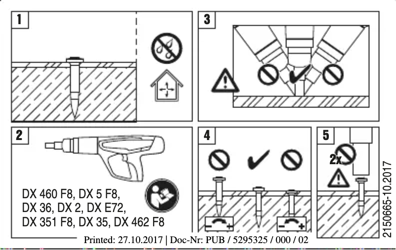 Page n°1 - Instructions / montage Hilti DX 6-F8