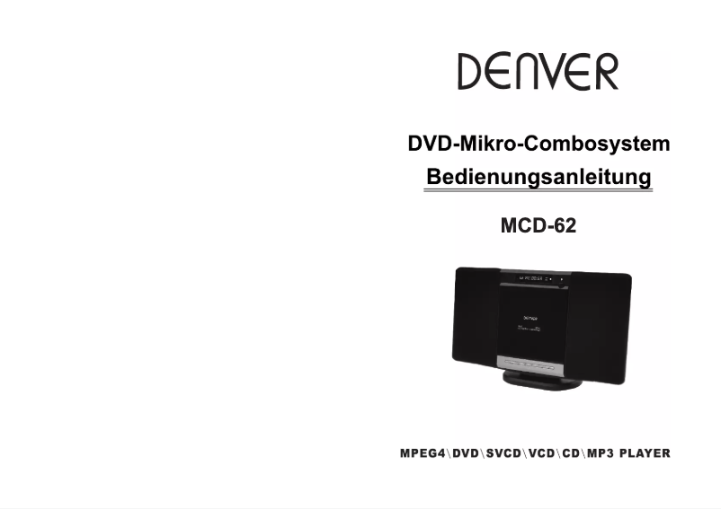 Image de la première page du manuel de l'appareil MCD-62