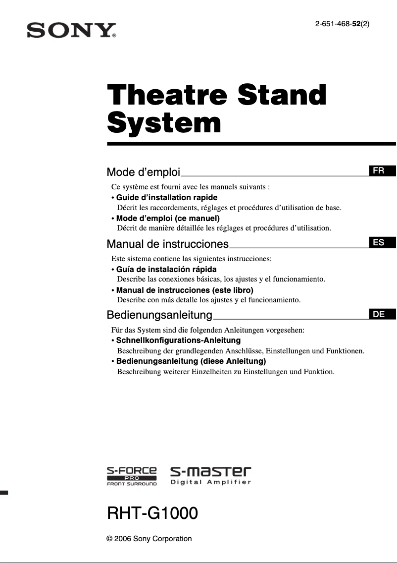 Image de la première page du manuel de l'appareil RHT-G1000