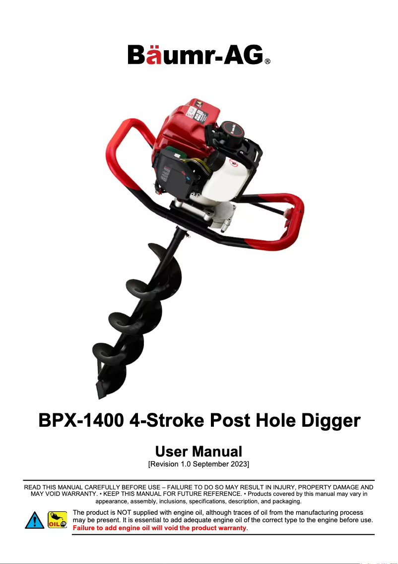 Image de la première page du manuel de l'appareil BPX-1400