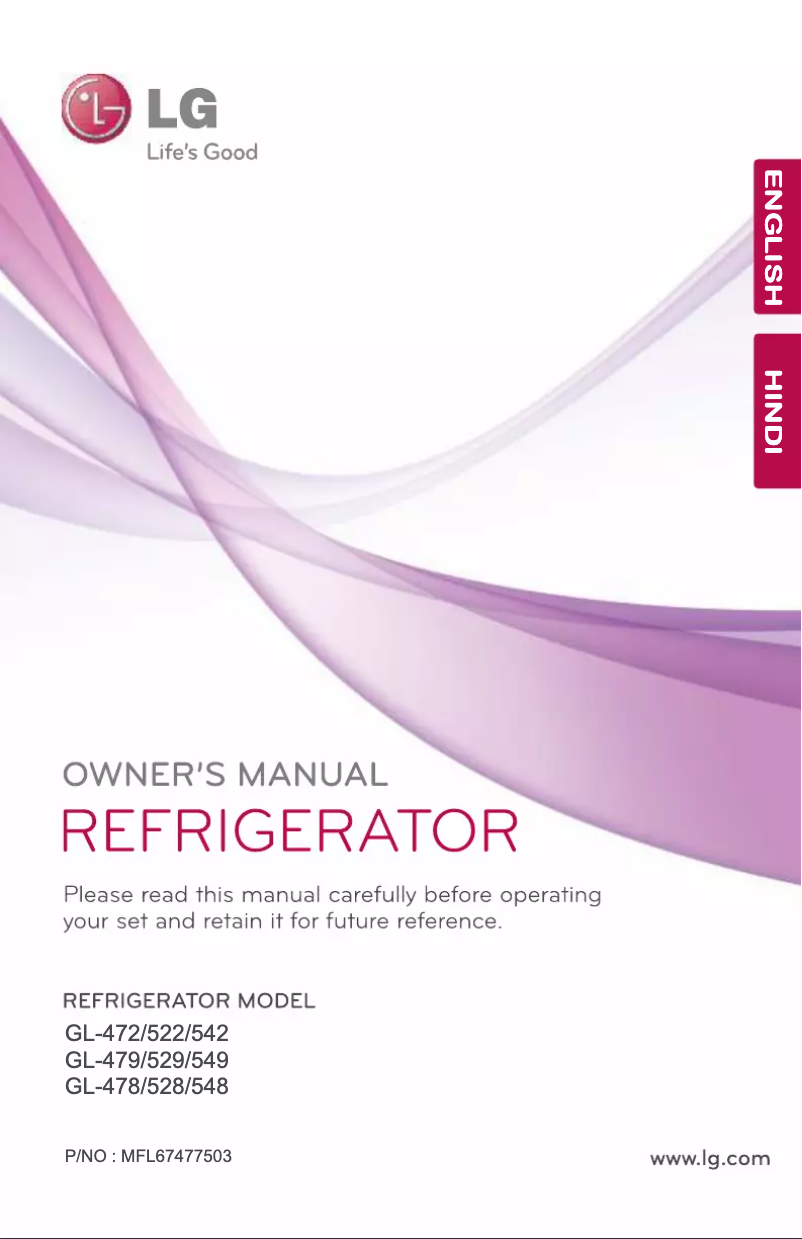 Page 1 de la notice Manuel utilisateur LG GL-I472QNSX