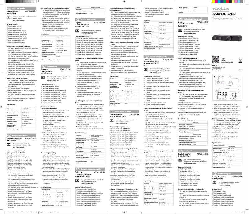 Page 1 de la notice Manuel utilisateur Nedis ASWI2652BK