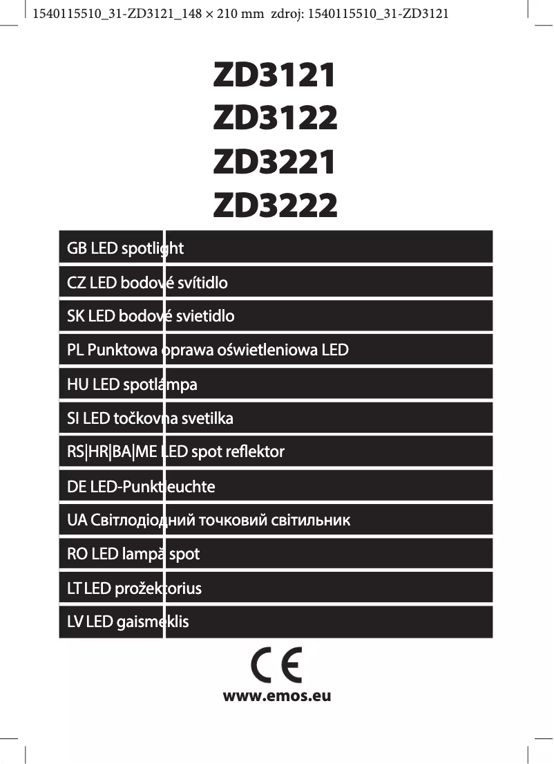 Page n°1 - Manuel utilisateur Emos ZD3121