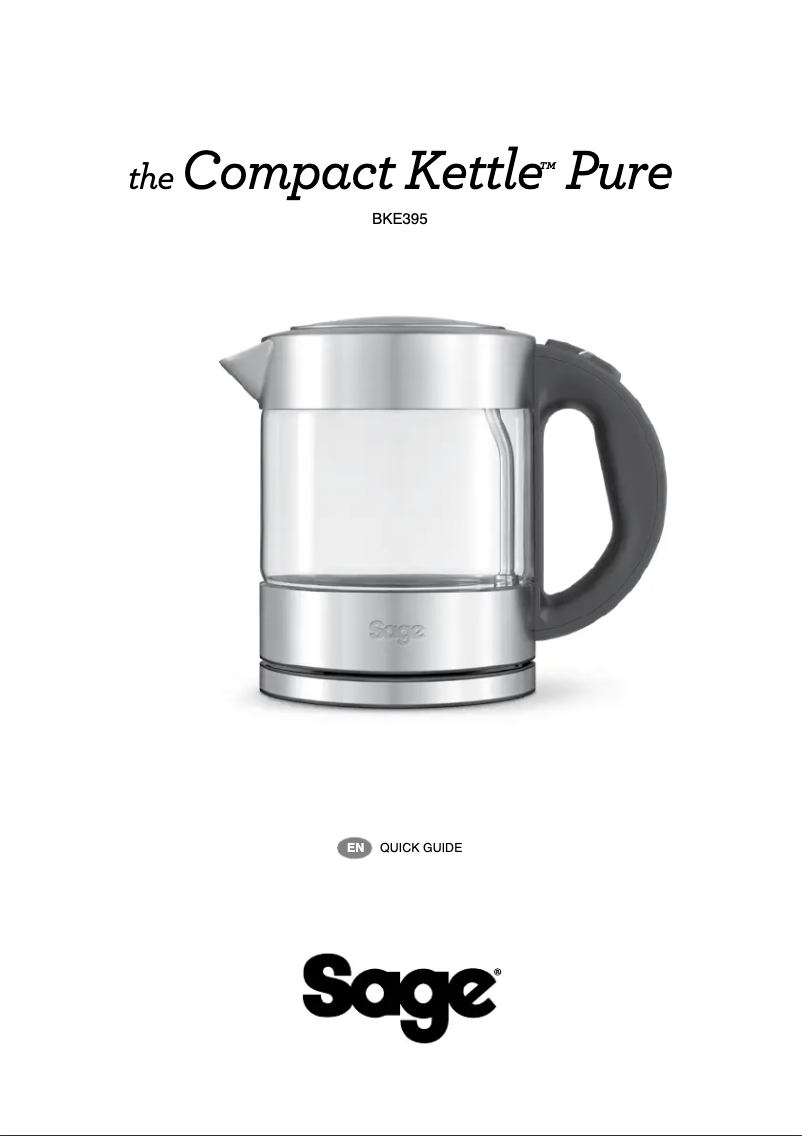 Page 1 de la notice Manuel utilisateur Sage the Compact Kettle Pure BKE395