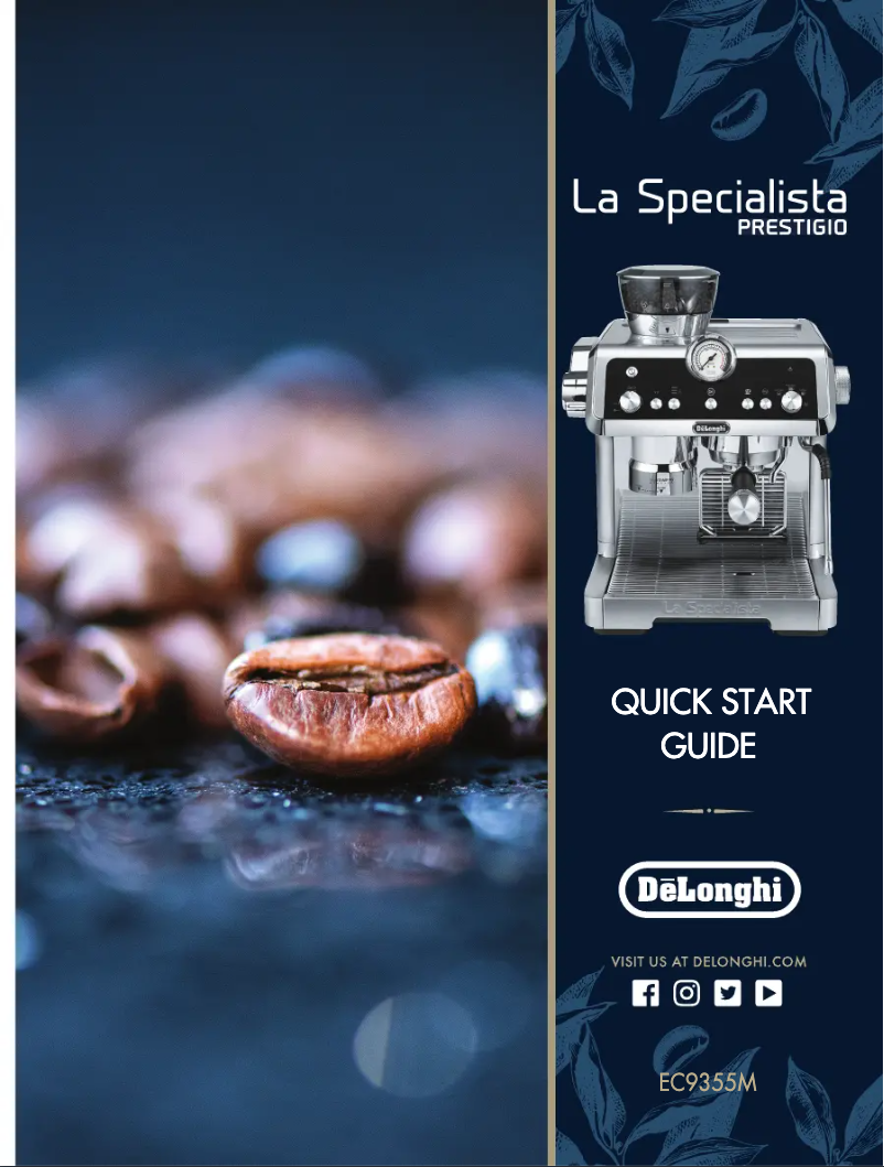 Page 1 de la notice Guide de démarrage rapide DeLonghi La Specialista Prestigio EC9355