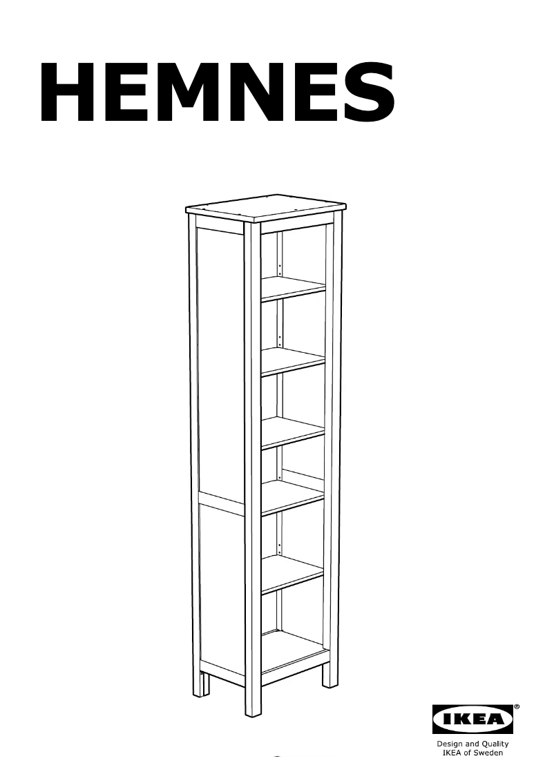 Page 1 de la notice Manuel utilisateur Ikea HEMNES (49x37x197)