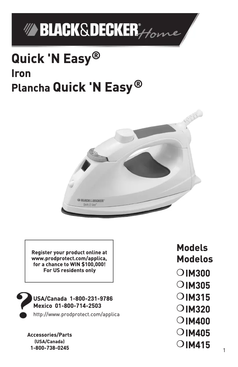 Page n°1 - Manuel utilisateur Black & Decker IM400