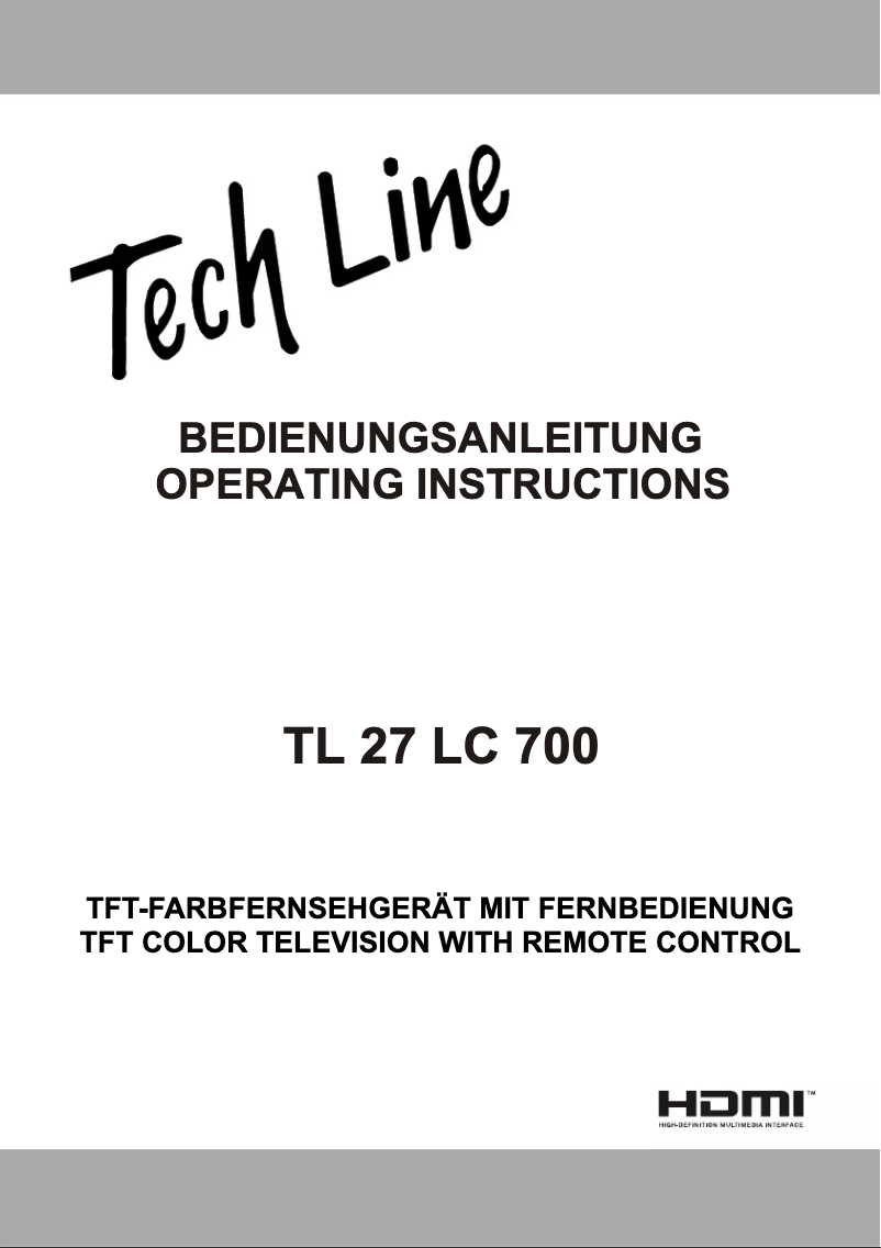 Image de la première page du manuel de l'appareil TL-27LC700