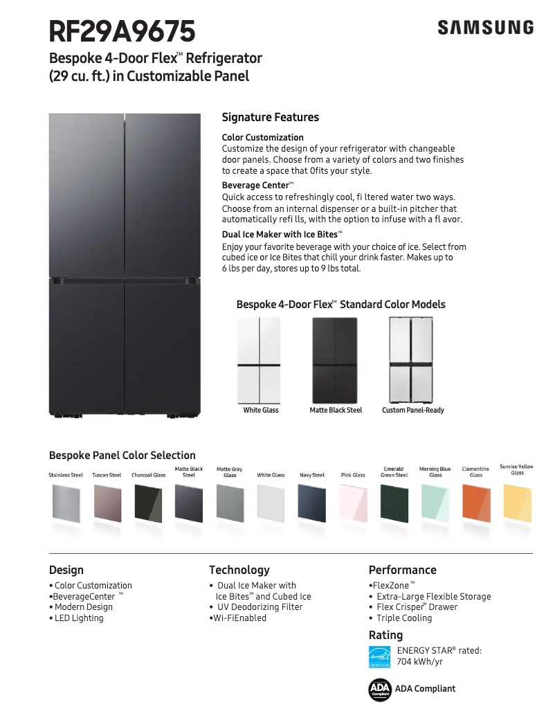 Image de la première page du manuel de l'appareil RF29A9675AP