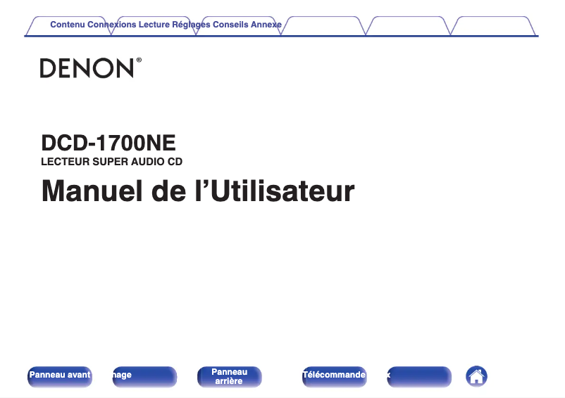 Page n°1 - Manuel utilisateur Denon DCD-1700NE