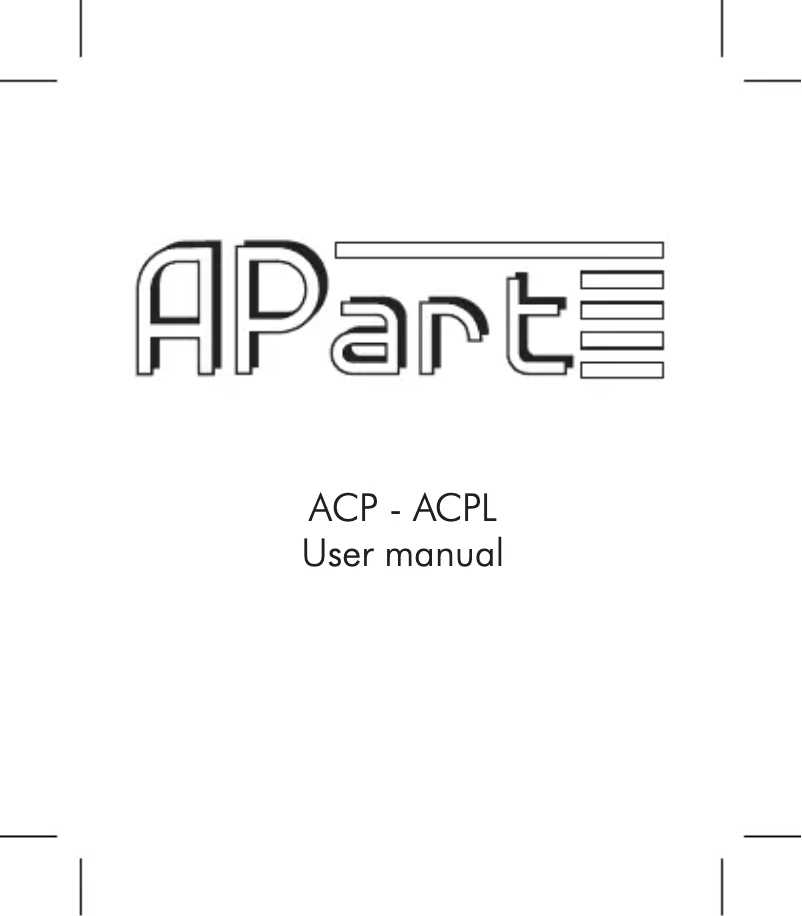 Image de la première page du manuel de l'appareil ACPL