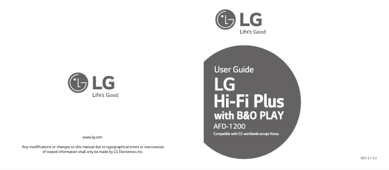 Page n°1 - Manuel utilisateur LG AFD-1200