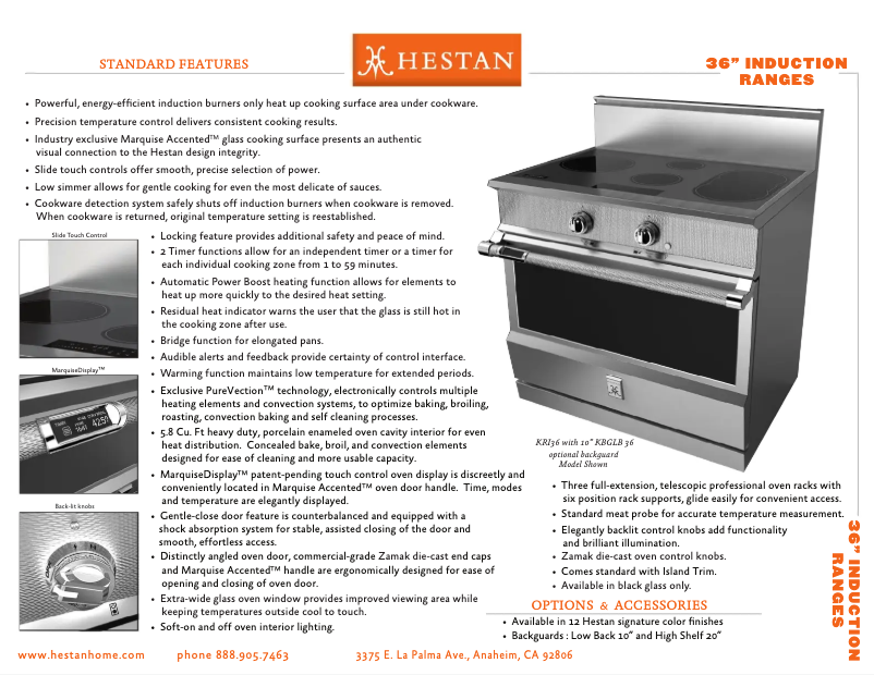 Page n°1 - Fiche technique Hestan KRI36-BK