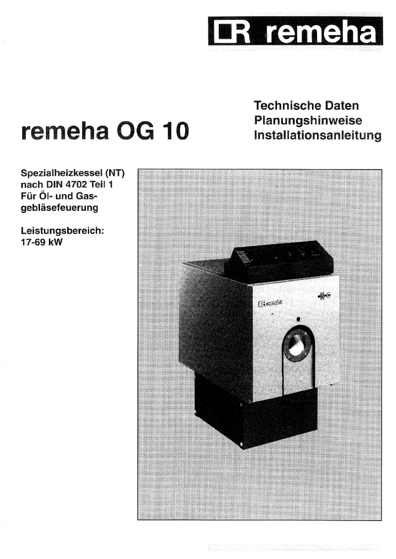 Page 1 de la notice Manuel utilisateur Remeha OG10