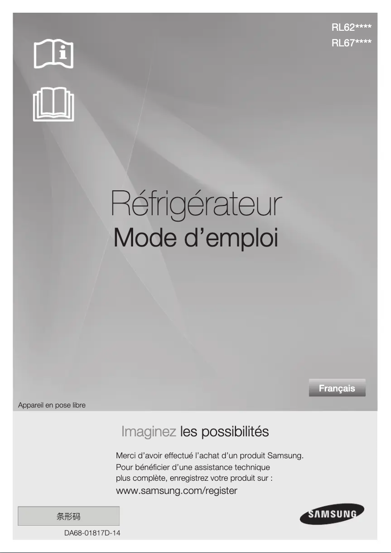 Page 1 de la notice Manuel utilisateur Samsung RL62ZBSH