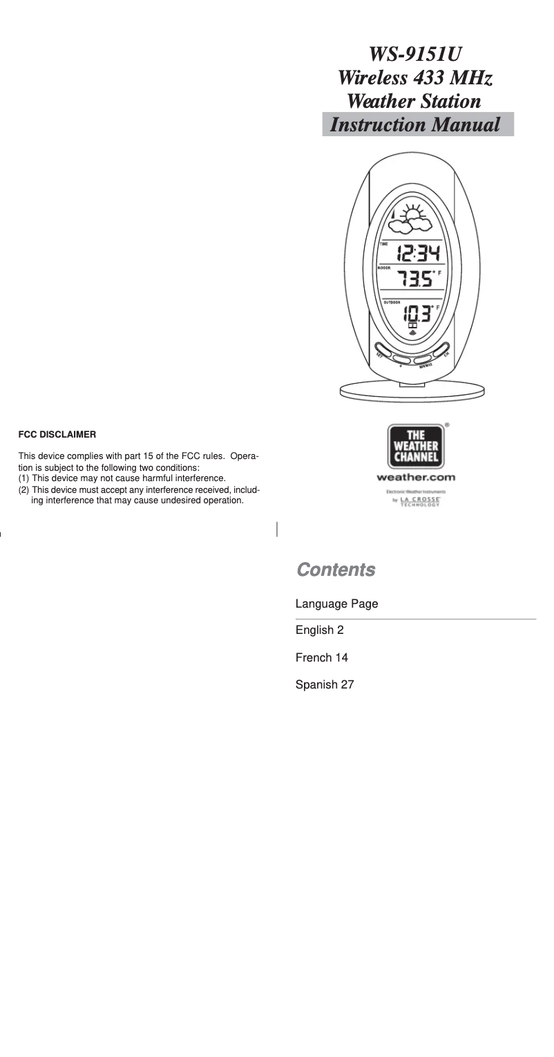 Página 1 del manual Manual de usuario La Crosse Technology WS-9151TWC