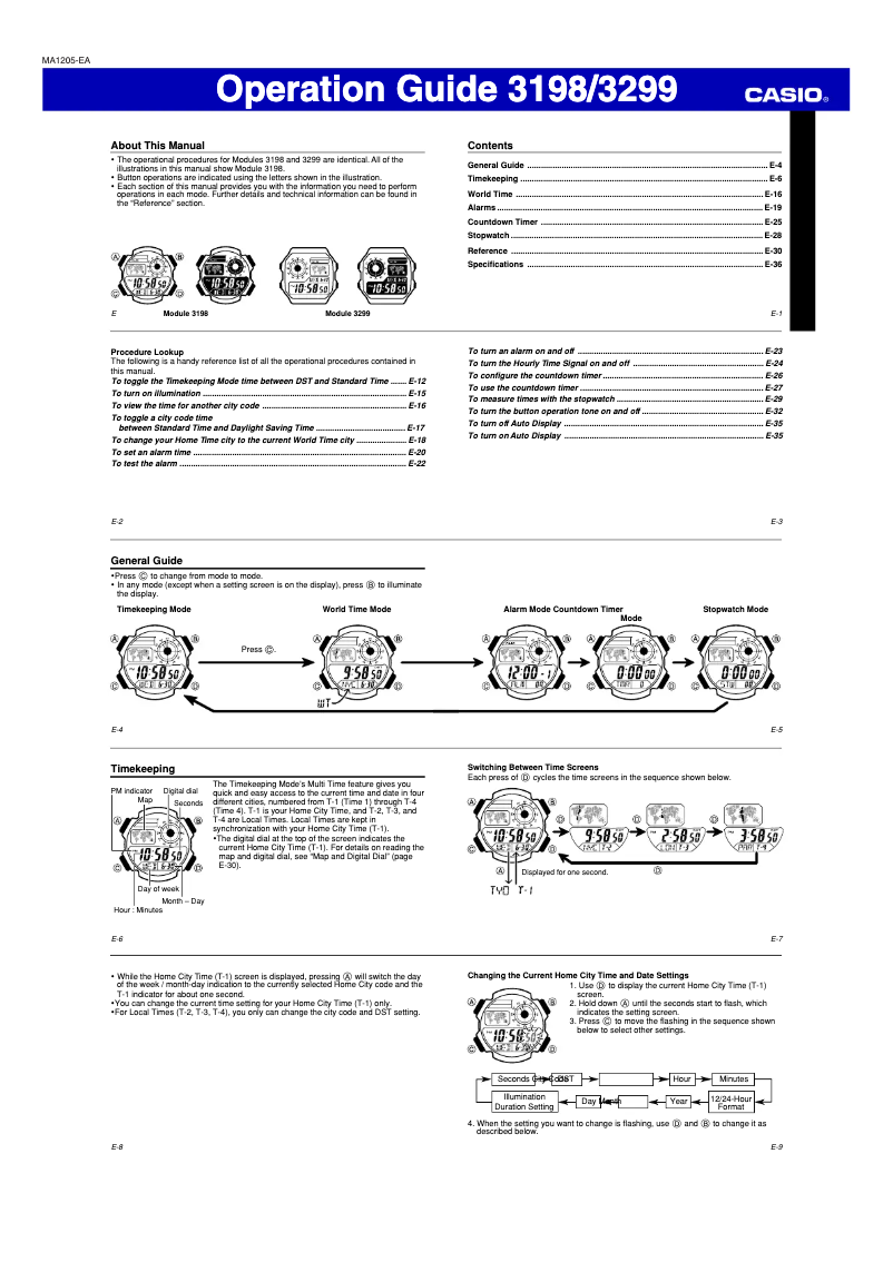 Page 1 de la notice Manuel utilisateur Casio Collection AE-1000W-7AVEF