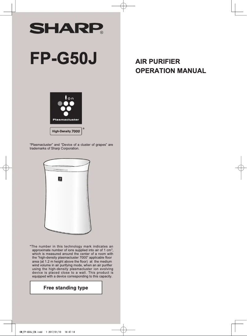 Image de la première page du manuel de l'appareil FP-G50J