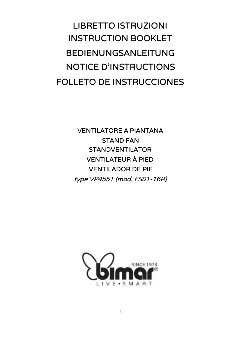Page 1 de la notice Manuel utilisateur Bimar VP455T