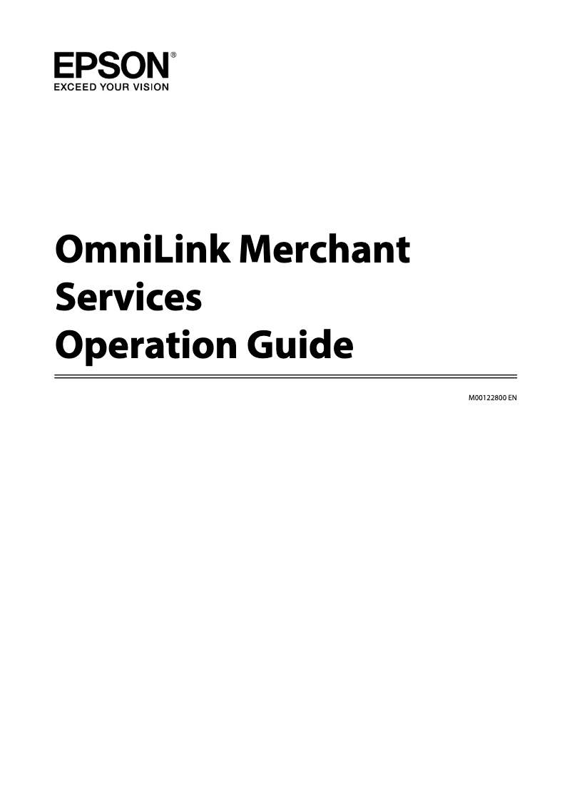 Page n°1 - Manuel utilisateur Epson OmniLink Merchant Services