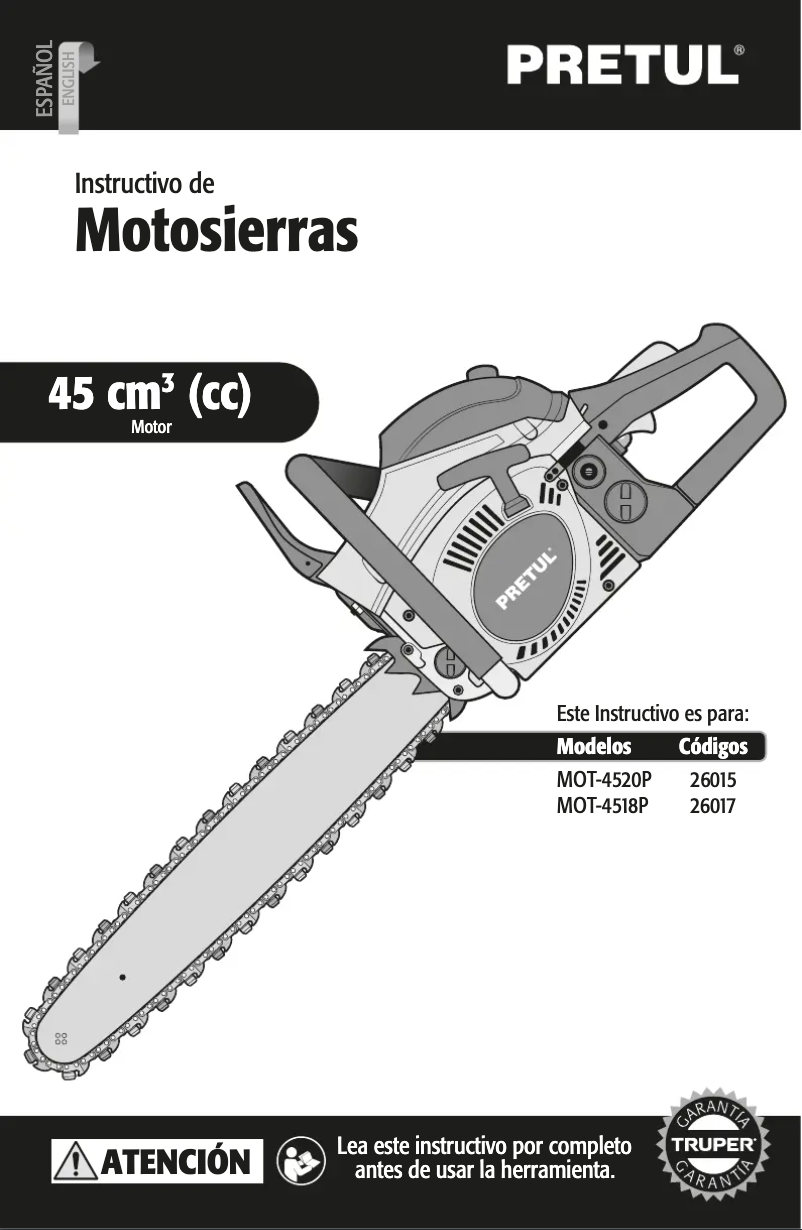Image de la première page du manuel de l'appareil MOT-4518P