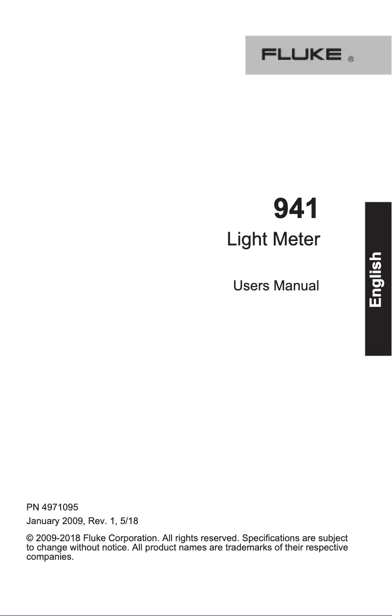 Page n°1 - Manuel utilisateur Fluke 941