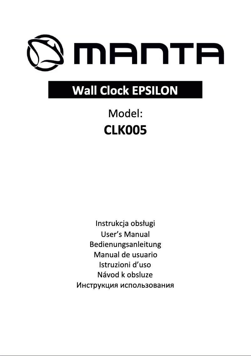 Page n°1 - Manuel utilisateur Manta CLK005