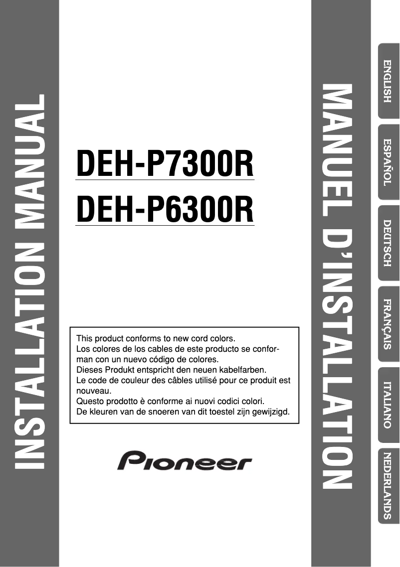 Page 1 de la notice Manuel utilisateur Pioneer DEH-P6300R