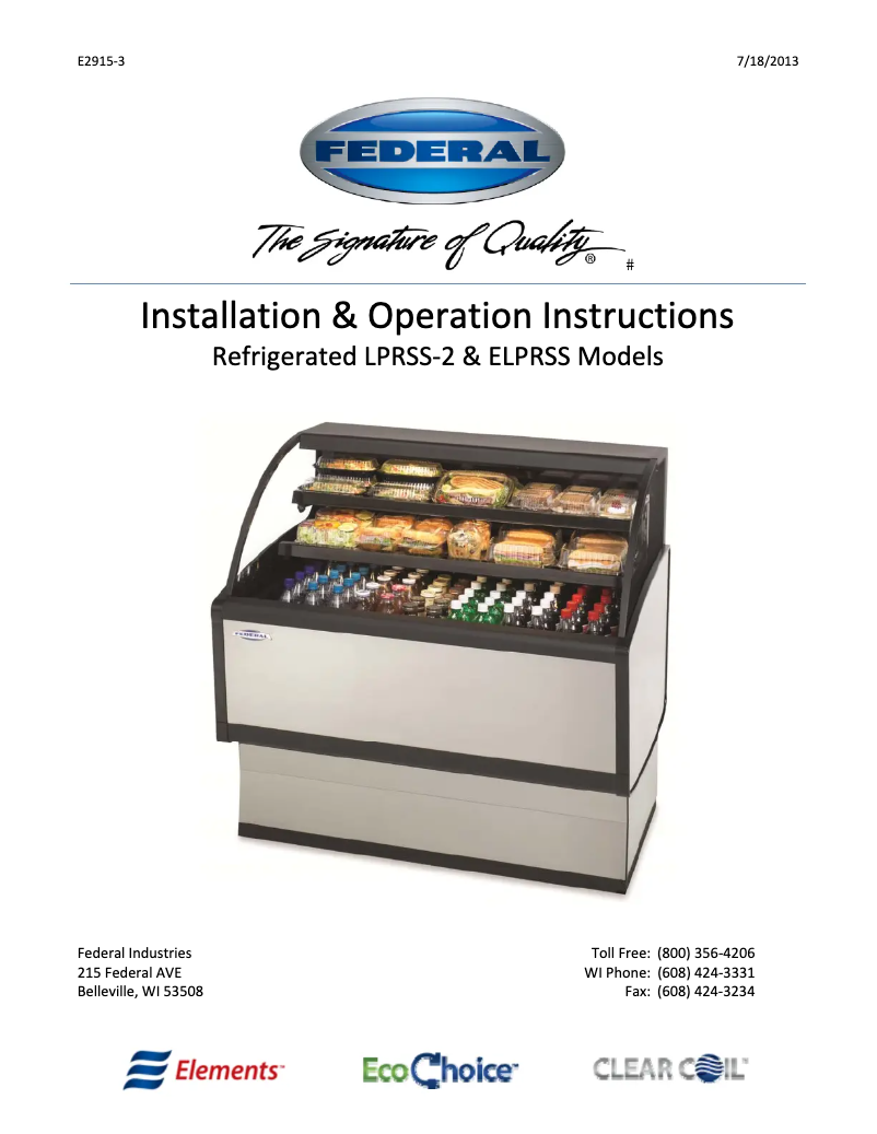 Image de la première page du manuel de l'appareil ELPRSS-3