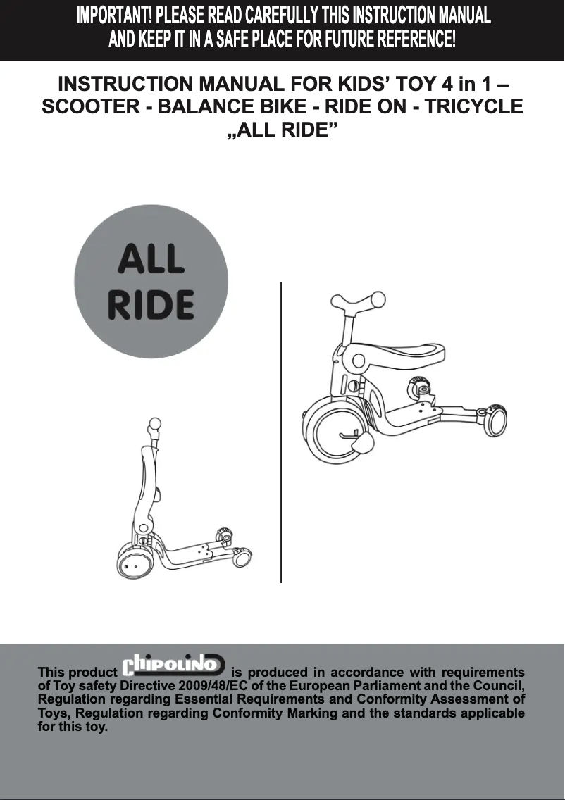 Imagen de la primera página del manual del dispositivo 4 in 1 All Ride