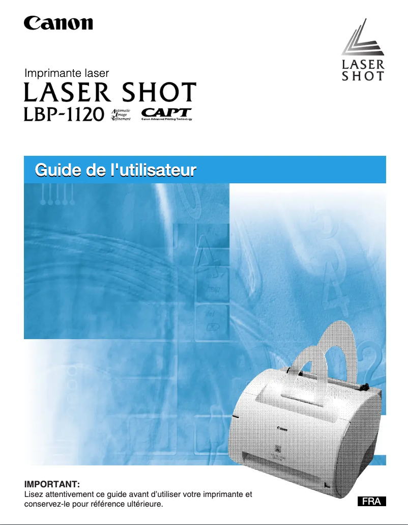 Page n°1 - Manuel utilisateur Canon Laser Shot LBP1120