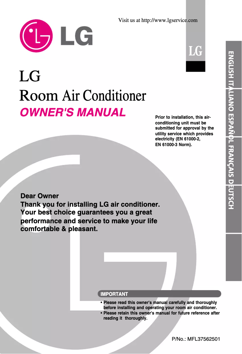 Page 1 of the manual User Manual LG AMNH12GAFH0