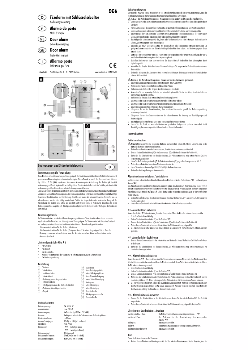 Page 1 de la notice Manuel utilisateur Pentatech DG6