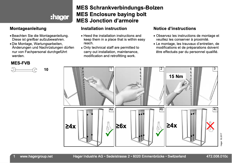 Page 1 de la notice Manuel utilisateur Hager M-RG404020