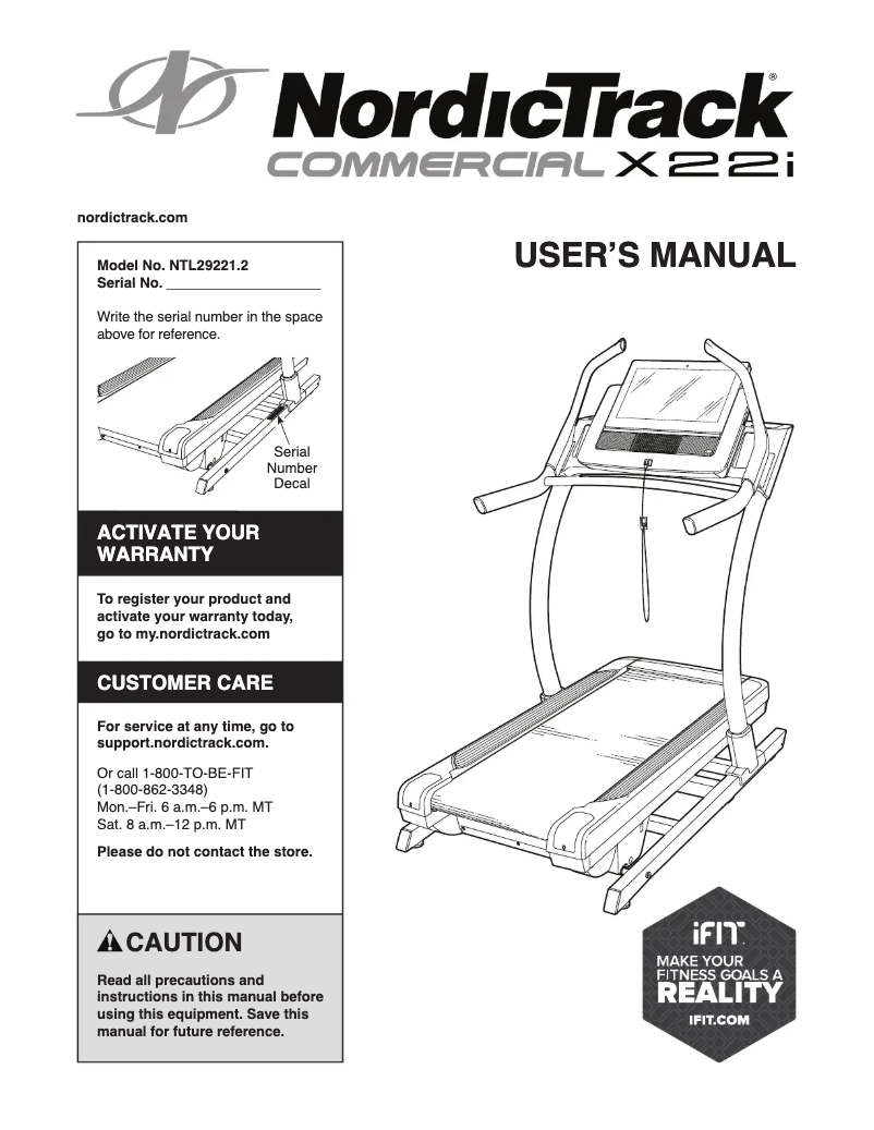 Page n°1 - Manuel utilisateur NordicTrack Commercial X22i
