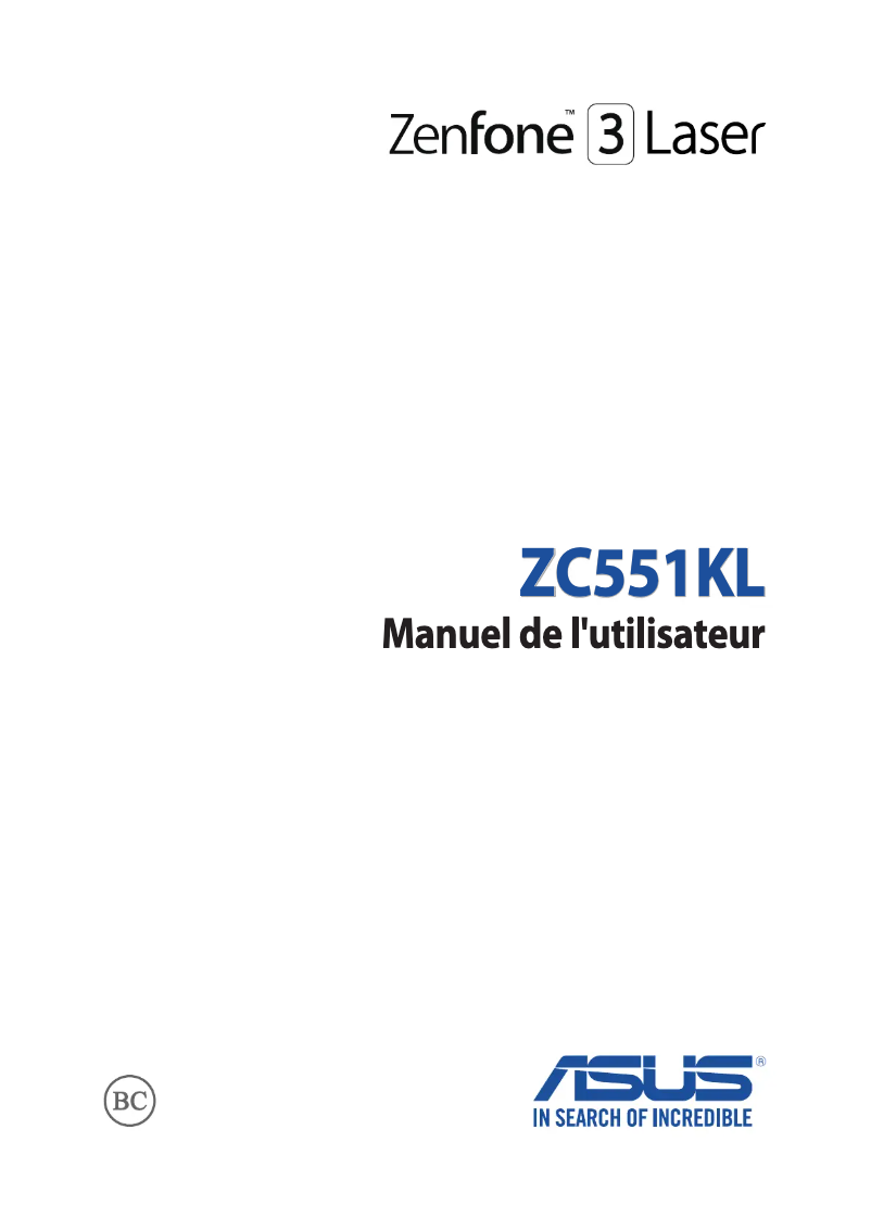 Page 1 de la notice Manuel utilisateur Asus ZenFone 3 Laser
