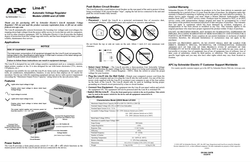 Página 1 del manual Instrucciones / montaje APC Line-R
