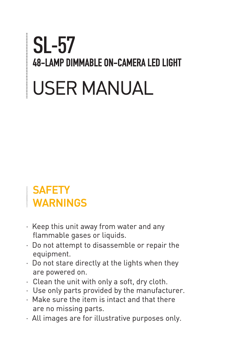 Page n°1 - Manuel utilisateur Genaray SL-57