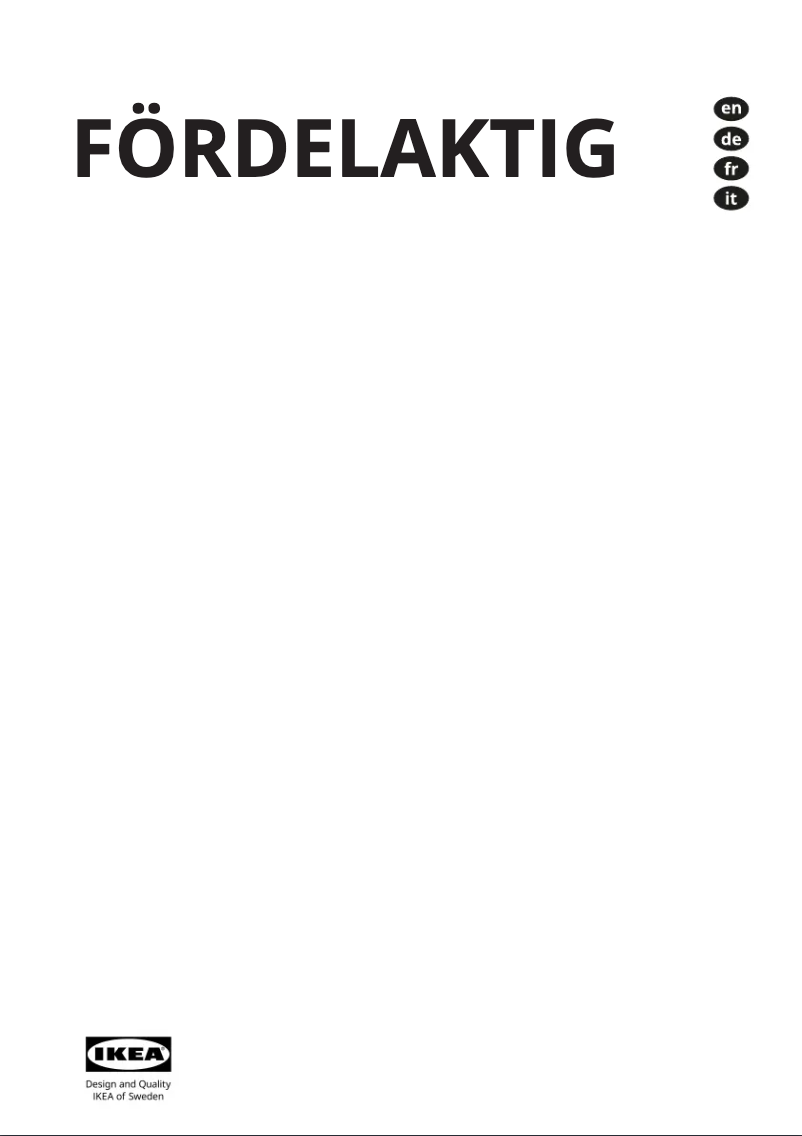 Page 1 de la notice Manuel utilisateur Ikea FÖRDELAKTIG 405.158.65