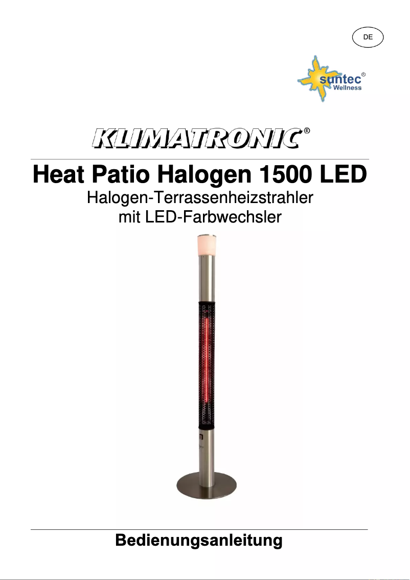 Page 1 de la notice Manuel utilisateur Suntec Heat Patio Halogen 1500 LED