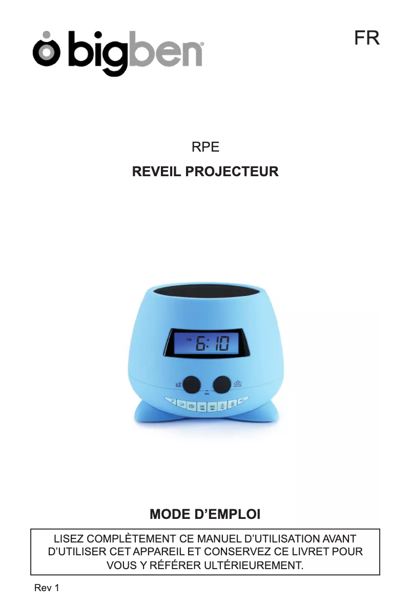 Image de la première page du manuel de l'appareil RPE
